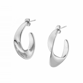 Oxzen σκουλαρίκια κρίκοι ατσάλινοι οβάλ