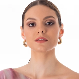 Oxzen σκουλαρίκια κρίκοι ατσάλινοι φαρδιοί