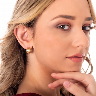 Oxzen σκουλαρίκια κρίκοι ατσάλινοι ματ 15mm