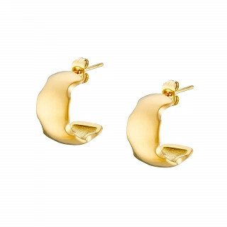 Oxzen σκουλαρίκια κρίκοι ατσάλινοι ματ 15mm