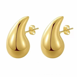 Oxzen σκουλαρίκια κρίκοι ατσάλινοι Chunky Drops 30mm