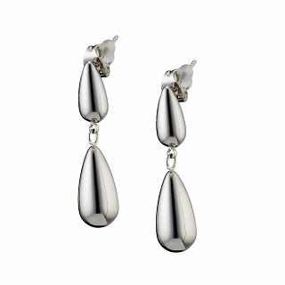 Oxzen σκουλαρίκια κρεμαστά ατσάλινα διπλή σταγόνα
