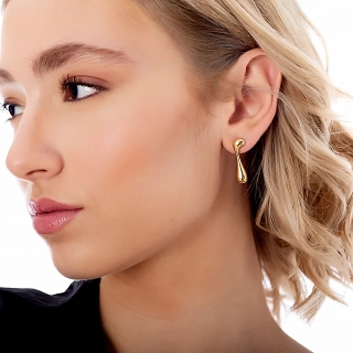 Oxzen σκουλαρίκια κρεμαστά ατσάλινα Vintage Drops