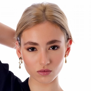 Oxzen σκουλαρίκια κρεμαστά ατσάλινα Vintage Drops