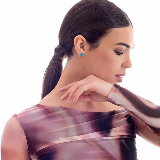 Oxzen γυναικείο σκουλαρίκι ατσάλινο καρφωτό καρδούλα με σμάλτο