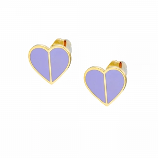 Oxzen γυναικείο σκουλαρίκι ατσάλινο καρφωτό καρδούλα με σμάλτο