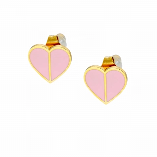 Oxzen γυναικείο σκουλαρίκι ατσάλινο καρφωτό καρδούλα με σμάλτο