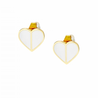 Oxzen γυναικείο σκουλαρίκι ατσάλινο καρφωτό καρδούλα με σμάλτο