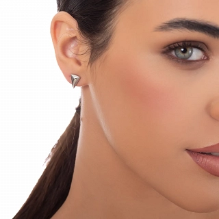 Oxzen γυναικείο σκουλαρίκι ατσάλινο με ιδιαίτερο σχήμα