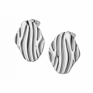 Oxzen γυναικείο σκουλαρίκι ατσάλινο χειροποίητο