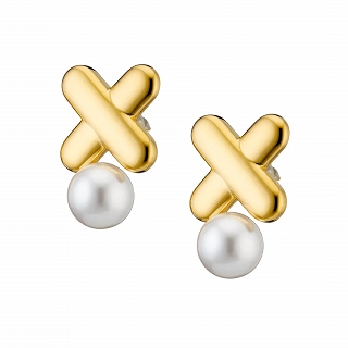 Oxzen γυναικείο σκουλαρίκι ατσάλινο με πέρλα