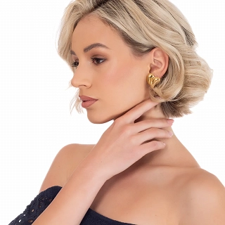 Oxzen γυναικείο σκουλαρίκι ατσάλινο καρδιά μεγάλη