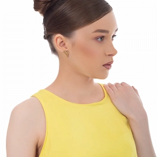 Oxzen γυναικείο σκουλαρίκι ατσάλινο καρδούλα