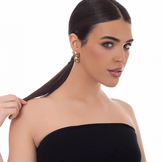 Oxzen γυναικείο σκουλαρίκι ατσάλινο μακρύ με ιδιαίτερο σχέδιο