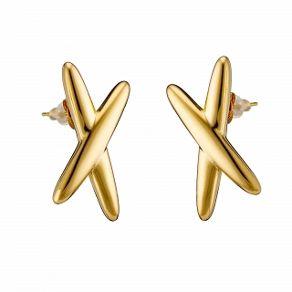 Oxzen ατσάλινο σκουλαρίκι σε σχήμα Χ