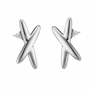 Oxzen ατσάλινο σκουλαρίκι σε σχήμα Χ