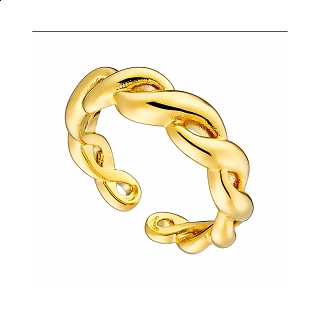 Oxzen ατσάλινο δαχτυλίδι επιχρυσωμένο Croissant 0,5cm