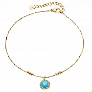 Oxzen αλυσίδα ποδιού ατσάλινη με ματάκι