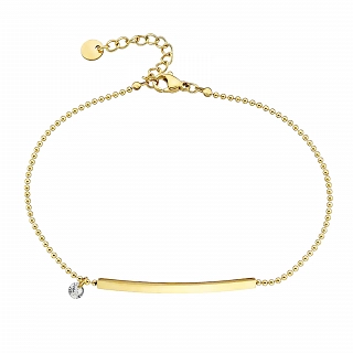 Oxzen αλυσίδα ποδιού ατσάλινη λεπτή ταυτότητα με ένα λευκό ζιργκόν