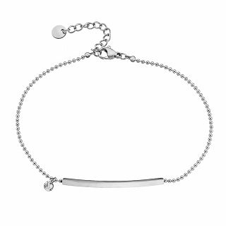 Oxzen αλυσίδα ποδιού ατσάλινη λεπτή ταυτότητα με ένα λευκό ζιργκόν