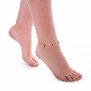 Oxzen αλυσίδα ποδιού ατσάλινη με κρεμαστά ψαράκια