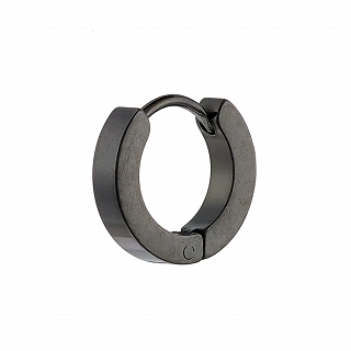 Σκουλαρίκι ανδρικό από ανοξείδωτο ατσάλι μαύρο κρικάκι (3 x 10)mm