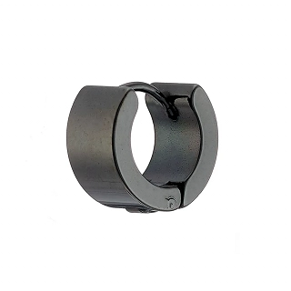 Σκουλαρίκι ανδρικό από ανοξείδωτο ατσάλι μαύρο κρικάκι (7 x 10)mm