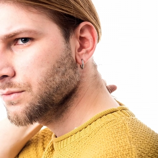 Σκουλαρίκι ανδρικό από ανοξείδωτο ατσάλι κρικάκι (2.5 x 10)mm