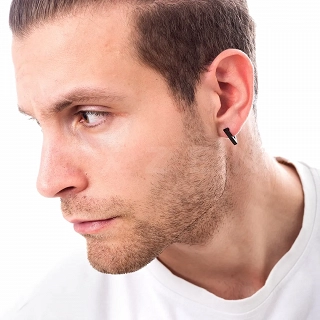 Σκουλαρίκι ανδρικό από ανοξείδωτο ατσάλι, τριγωνικός κρίκος