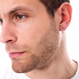 Σκουλαρίκι ανδρικό από ανοξείδωτο ατσάλι κρικάκι (1.6 x 10)mm