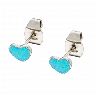 Oxzen παιδικό σκουλαρίκι ατσάλινο καρδούλα