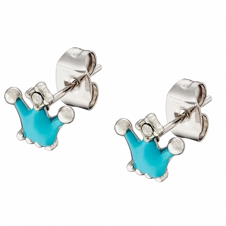 Oxzen παιδικό σκουλαρίκι ατσάλινο κορώνα