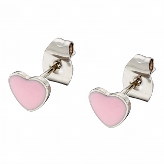 Oxzen παιδικό σκουλαρίκι ατσάλινο καρδούλα