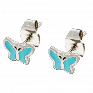 Oxzen παιδικό σκουλαρίκι ατσάλινο πεταλούδα