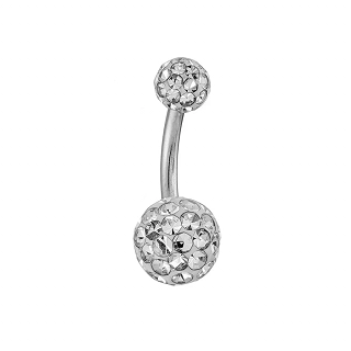 Σκουλαρίκι αφαλού από χειρουργικό ατσάλι με κρύσταλλα