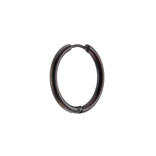 Σκουλαρίκι ανδρικό από ανοξείδωτο ατσάλι, κρικάκι μαύρο (2.5 x 10)mm