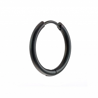 Σκουλαρίκι ανδρικό από ανοξείδωτο ατσάλι, κρικάκι μαύρο (2.5 x 18)mm