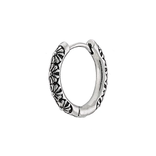 Σκουλαρίκι ανδρικό από ανοξείδωτο ατσάλι, κρίκος αντικέ με σχέδιο 12mm