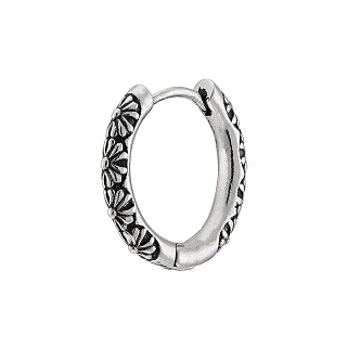 Σκουλαρίκι ανδρικό από ανοξείδωτο ατσάλι, κρίκος αντικέ με σχέδιο 14mm