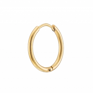 Σκουλαρίκι ανδρικό από ανοξείδωτο ατσάλι, επιχρυσωμένο κρικάκι (1.6 x 12)mm