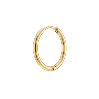 Σκουλαρίκι ανδρικό από ανοξείδωτο ατσάλι, επιχρυσωμένο κρικάκι (1.6 x 12)mm