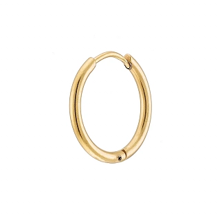 Σκουλαρίκι ανδρικό από ανοξείδωτο ατσάλι, επιχρυσωμένο κρικάκι (1.6 x 14)mm