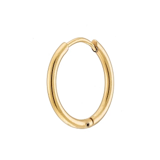 Σκουλαρίκι ανδρικό από ανοξείδωτο ατσάλι, επιχρυσωμένο κρικάκι (1.6 x 16)mm