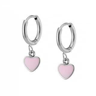 Oxzen παιδικό σκουλαρίκι ατσάλινο με καρδούλα