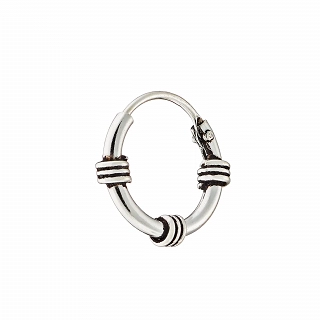 Oxzen sterling silver Bali hoop 10mm
