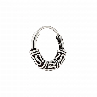 Oxzen sterling silver Bali hoop 10mm