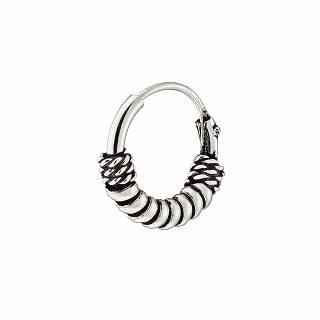 Oxzen sterling silver Bali hoop 10mm