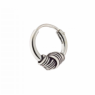 Oxzen sterling silver Bali hoop 10mm