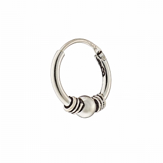 Oxzen sterling silver Bali hoop 10mm