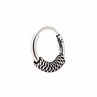Oxzen sterling silver Bali hoop 10mm